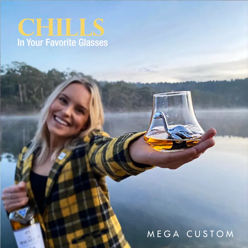 Scotch Ness Whisky Stone Loch Ness Monster Bar Gift Stainless Steel Chiller