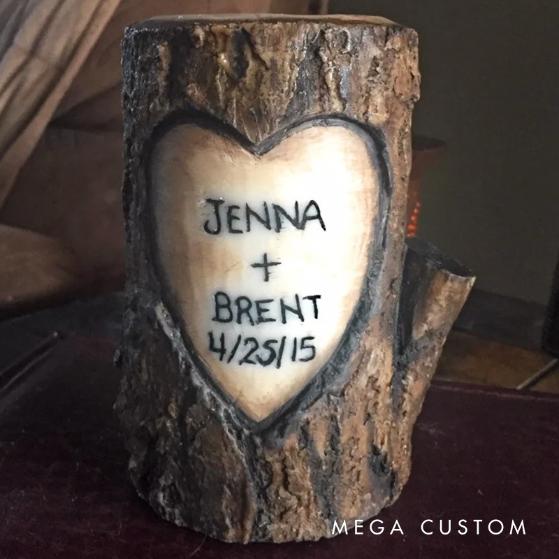 Personalized Log Candle (All Wax) Scented Soy Names Valentines Day Boyfriend Gift 16th Anniversary Christmas Gift For Him Or Her Romantic