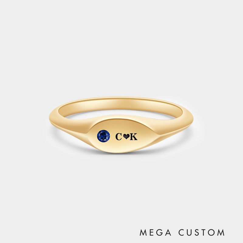 Personalized Sterling Silver Teardrop Couple's Ring Necklace Necklace 925 Sterling Silver Gifts for Her