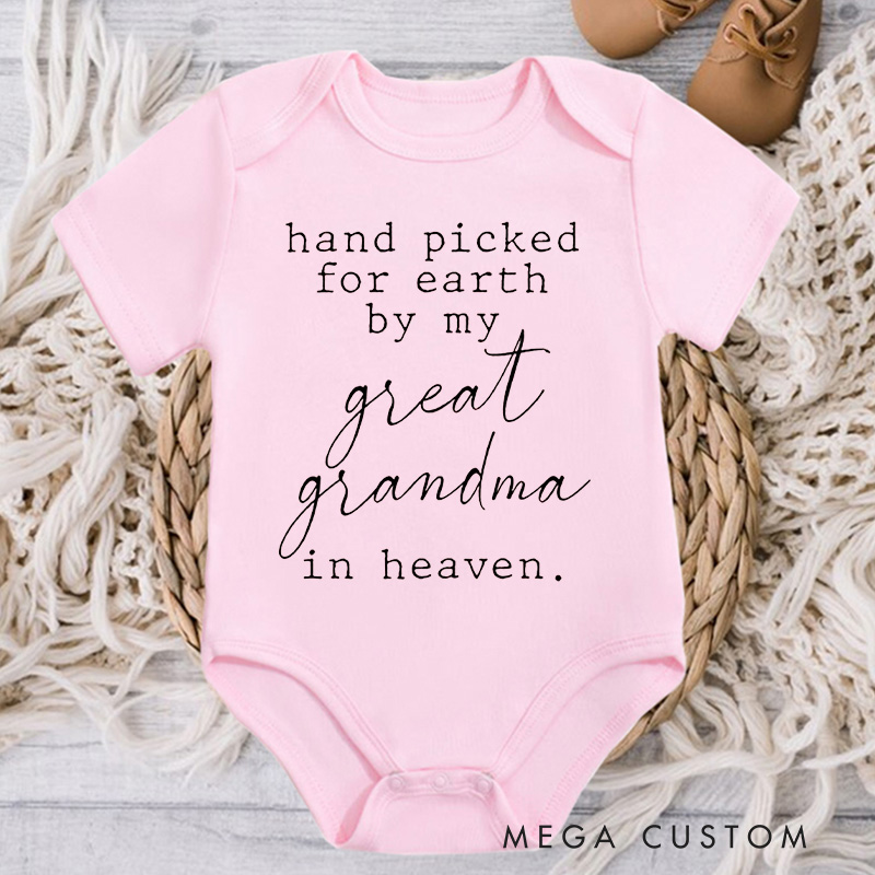 Personalized Handpicked for Earth Onesie Custom Heaven Sent Baby Bodysuit in Heaven Onesie Baby Onesie Announcement Onesie Baby Shower Gift New Baby