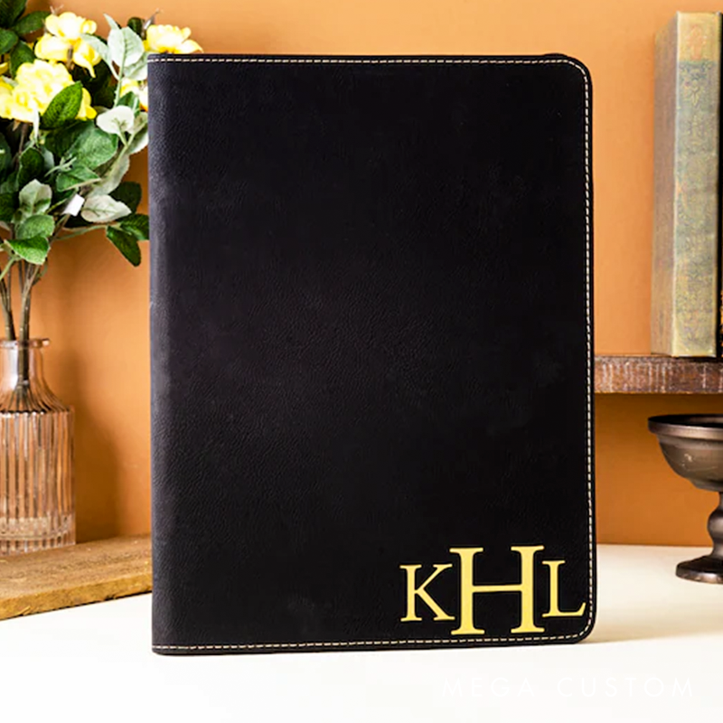 Personalized Refillable Portfolio Custom Portfolio With Zipper Custom Leather Portfolio Personalized Padfolio Business Gift Phd Gift