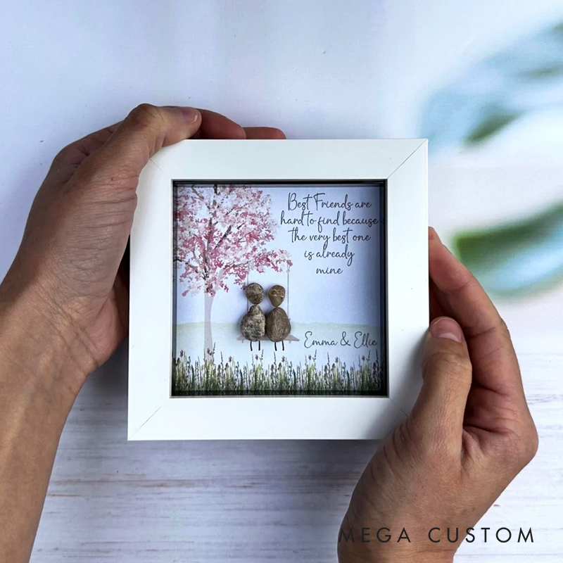 Personalised Best Friend Pebble Picture Friend Pebble Art Best Friend Birthday Christmas Gift For Her Christmas Friend Gif