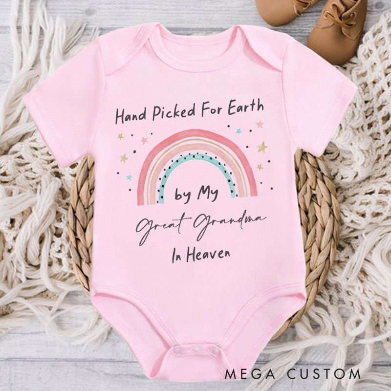 Personalized Handpicked for Earth Onesie in Heaven Onesie Baby Bodysuit Announcement Onesie Heaven Sent Onesie New Baby Gift Baby Shower Gift