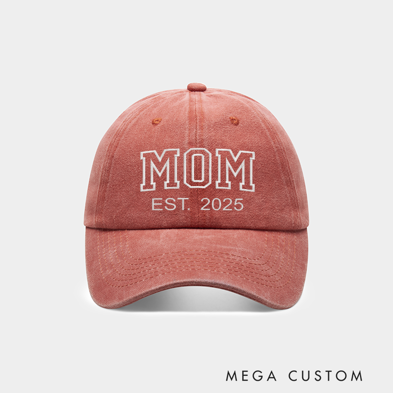 Personalized Mom Embroidered Hat Custom Dad Hat with Est Year Gift for New Mom Dad Vintage Baseball Hat Mother's Day Gift for Mom