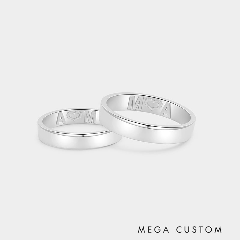 Personalized Love Imprint Seal Ring 925 Sterling Silver