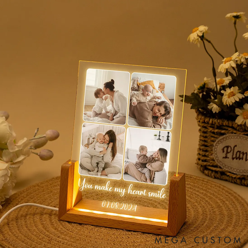 Peronalized Photo Night Light Custom Photo Collage Frame Lamp Wedding Gift for Couple Valentines Day Gift Anniversary Gift