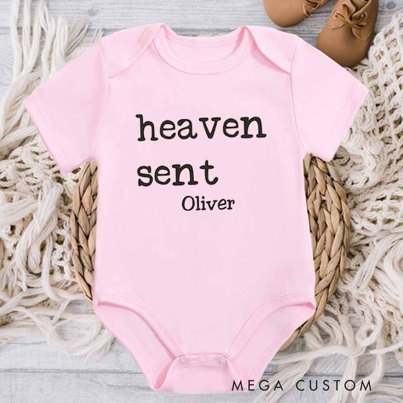 Personalized Handpicked for Earth Onesie Heaven Sent Onesie in Heaven Onesie Baby Bodysuit Baby Shower Gift Baby Announcement Onesie New Baby