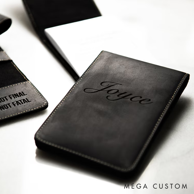 Personalized Golf Scorecard Yardage Book Holder Custom Name Leather Golf Scorecard Holder Golfer Unique Gifts