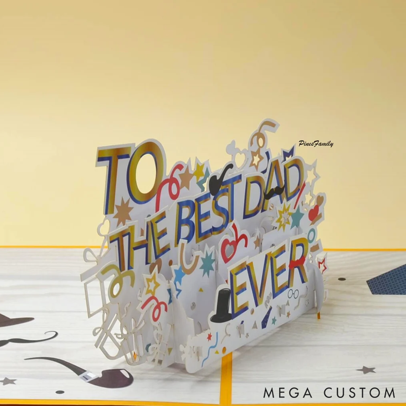 Pop Up fathers day gifts Card 3D Fathers Day Card Greeting Cards to The Best Dad Birthday Card Gift with Envelope 