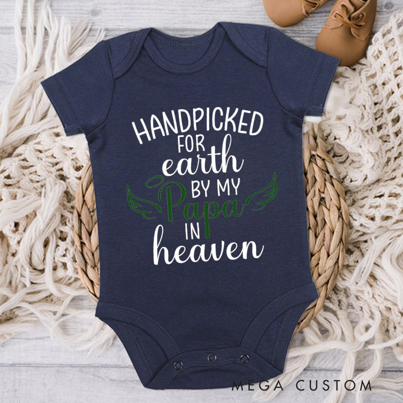 Personalized Handpicked for Earth Onesie in Heaven Onesie Bodysuit Baby Announcement Onesie Baby Shower Gift Heaven Sent Onesie New Baby Gift