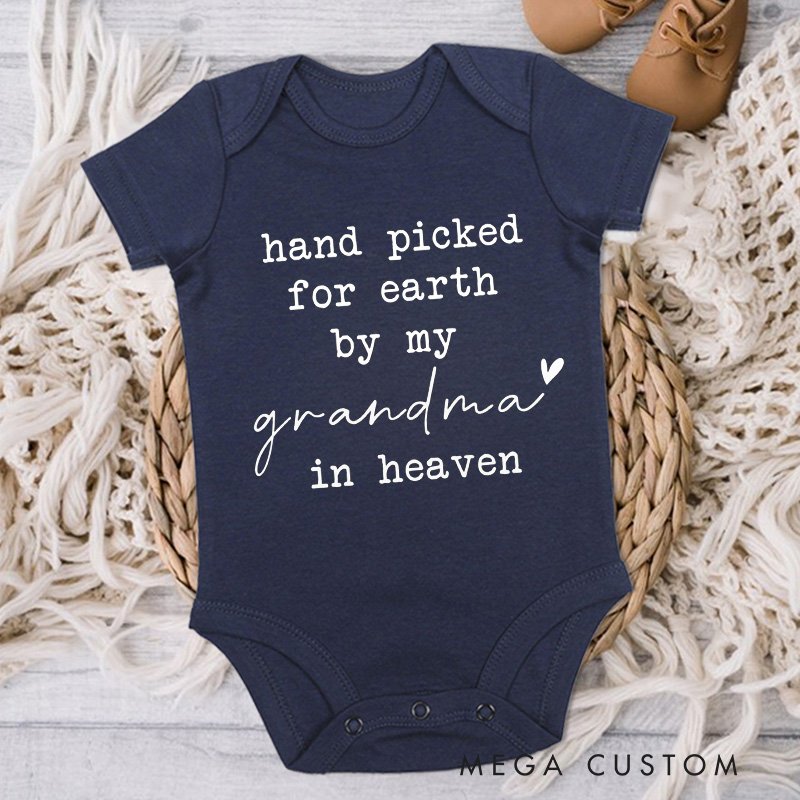 Personalized Handpicked for Earth Onesie in Heaven Onesie Bodysuit Baby Announcement Onesie Baby Shower Gift Heaven Sent Onesie New Baby Gift