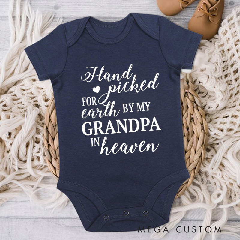 Personalized Handpicked for Earth by My Custom in Heaven Onesie Baby Bodysuit Announcement Onesie Baby Shower Gift Heaven Sent Onesie New Baby Gift