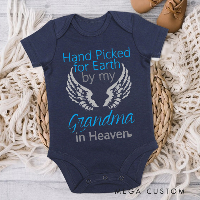 Personalized Handpicked for Earth by My Great Grandpa Grandma in Heaven Bodysuit Baby Announcement Onesie Baby Shower Gift Heaven Sent Onesie New Baby