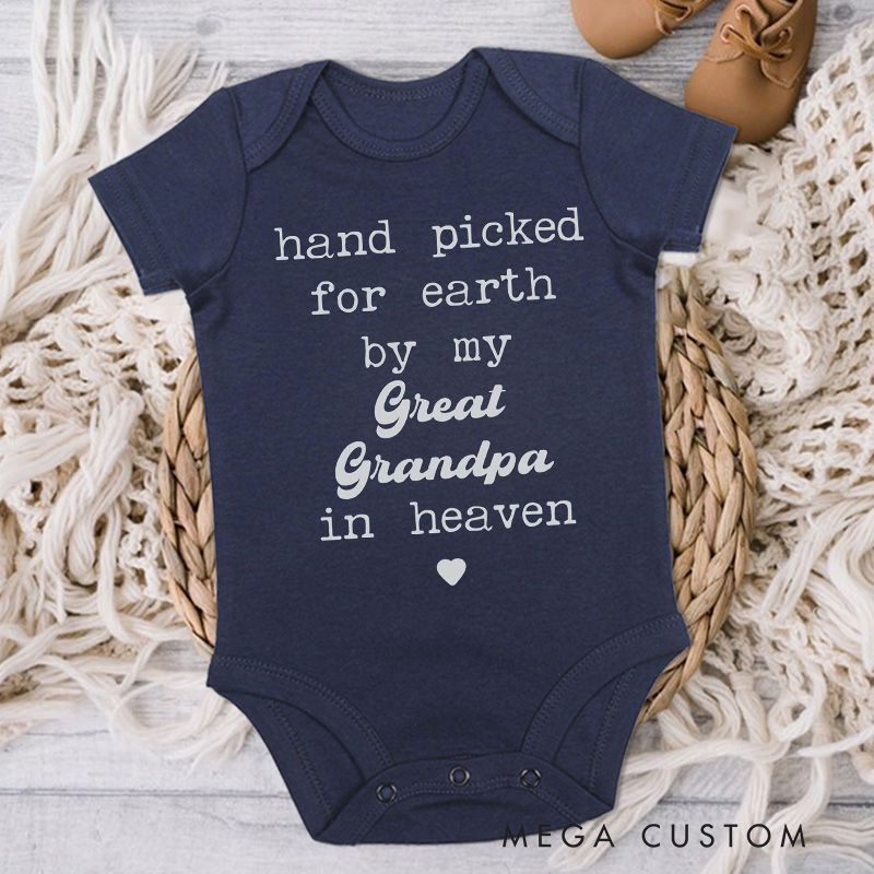 Personalized Handpicked from Heaven Onesie Baby Announcement Onesie Memorial Bodysuit Baby Shower Gift Newborn Onesie Heaven Sent Onesie New Baby Gift