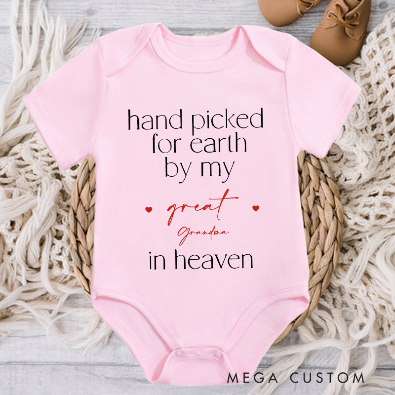 Personalized Handpicked for Earth Onesie in Heaven Onesie Custom Baby Bodysuit Baby Announcement Onesie Heaven Sent Onesie Baby Shower Gift New Baby