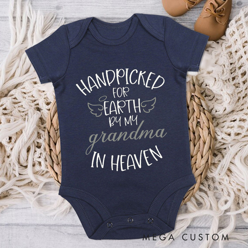 Personalized Handpicked for Earth Onesie Custom Heaven Sent Baby Bodysuit in Heaven Onesie Baby Onesie Announcement Onesie Baby Shower Gift New Baby