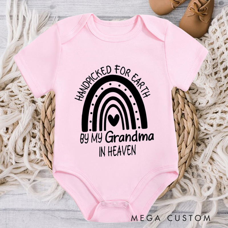 Personalized Handpicked for Earth Onesie Heaven Sent Bodysuit in Heaven Onesie Baby Announcement Onesie New Baby Gift Baby Shower Gift