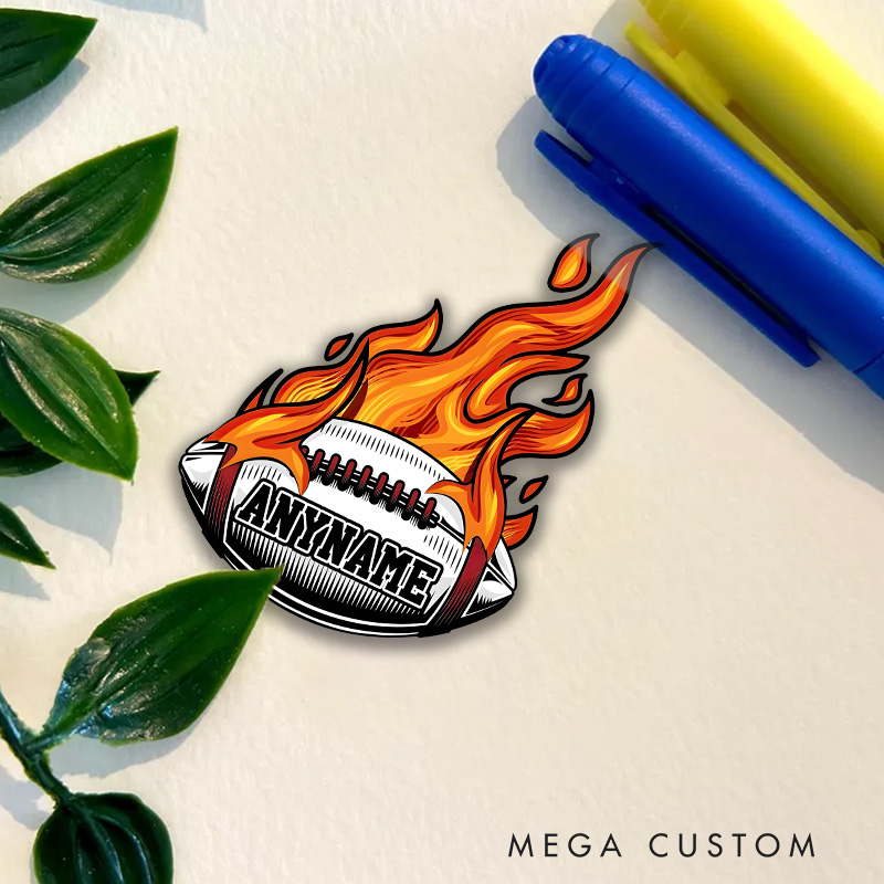 Personalized America Football and Rugby Sticker with Custom Player Name for Fans