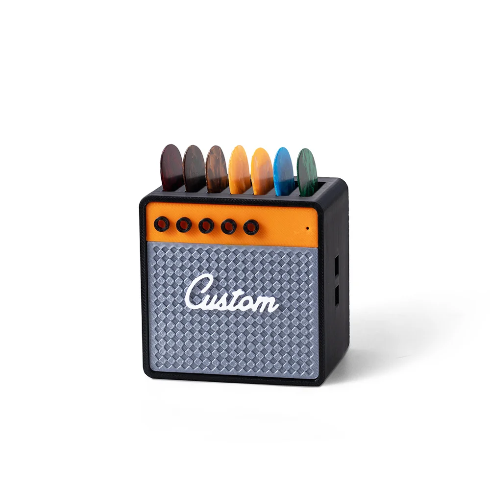 Personalized 3D Printed Vintage Amp Shaped Guitar Pick Holder Custom Name Perfect Birthday Gift for Musicians Guitarists