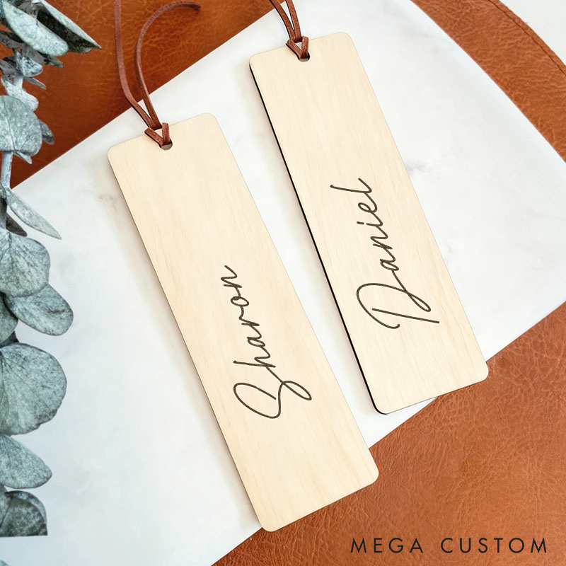 Personalized Wooden Bookmark with Name Custom Engraved Bookmark for Book Lovers and Gifts  