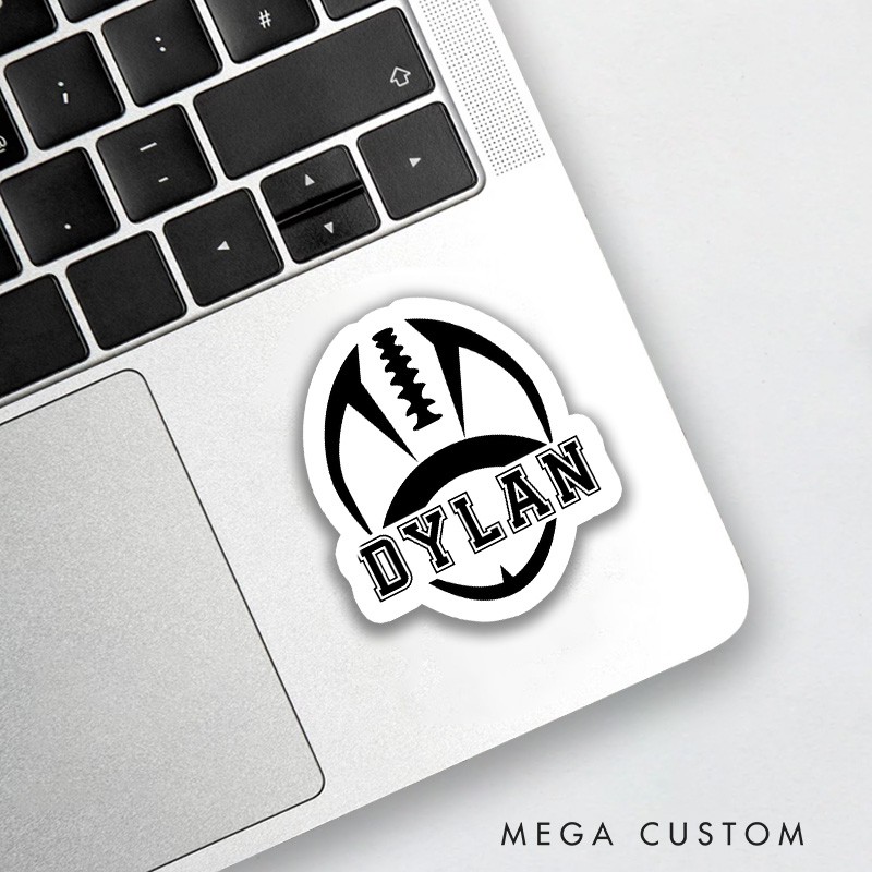 Personalized American Football and Rugby Sticker with Custom Player Name - Sports Decal