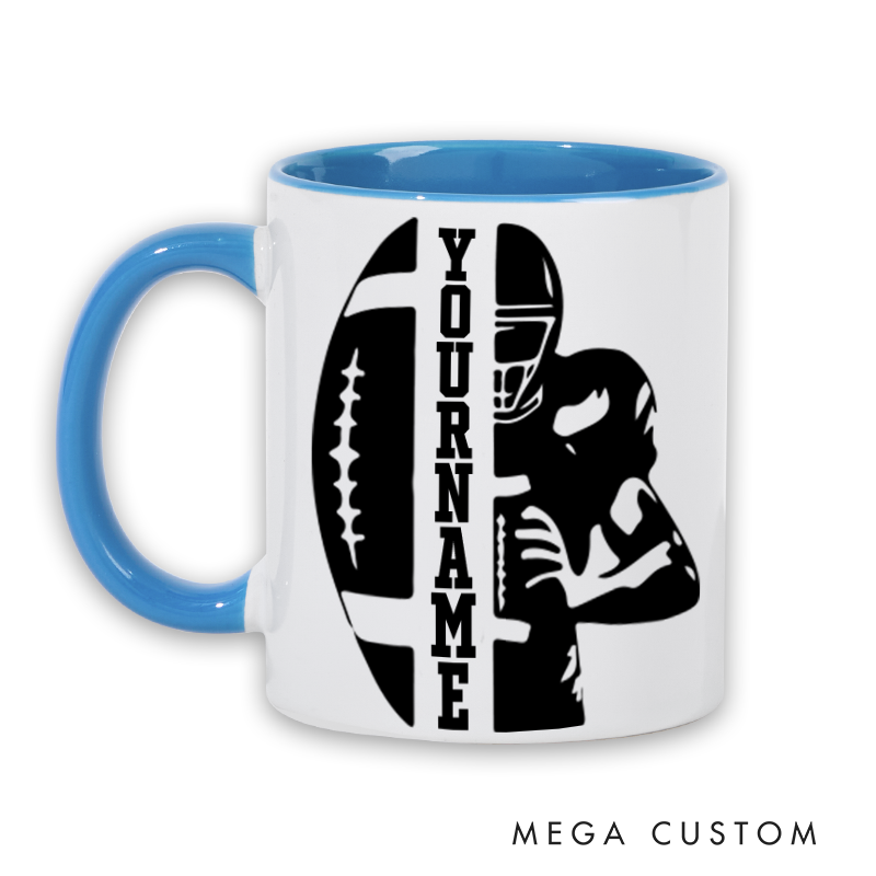 [Copy]Personalized American Football and Rugby Player Design Mug with Custom Name