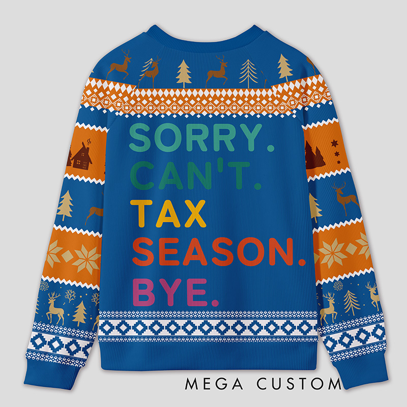 Personalized Tax Season Survival Humor Ugly Sweater Office Holiday Party Gift for Accountants
