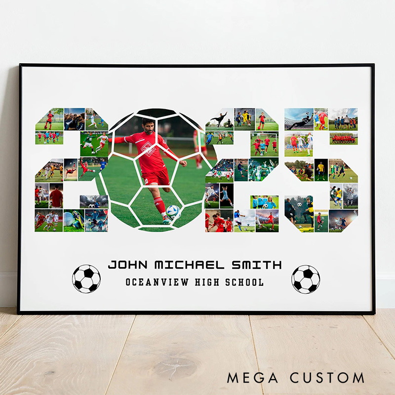 Personalized Soccer Magazine Cover Poster with Custom Photo and Text