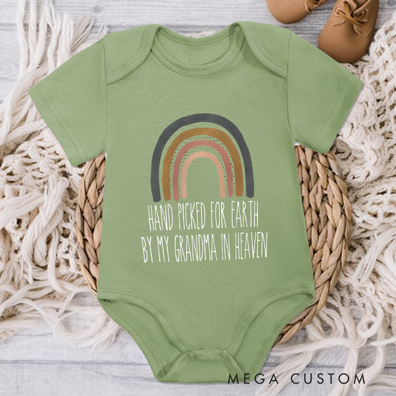 Personalized Handpicked for Earth Onesie Custom Heaven Sent Bodysuit in Heaven Onesie Announcement Onesie Baby Shower Gift New Baby