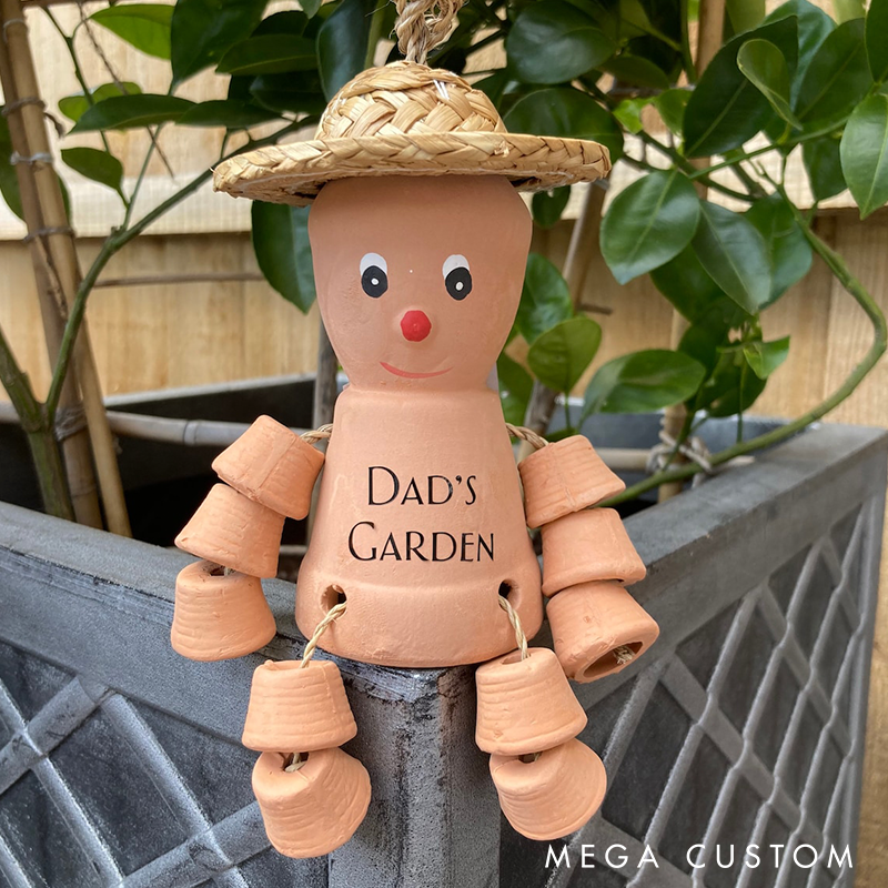 Personalised Plant Pot Man Dad's Garden Decor Gift Idea for Dad Grandad Gift Unique Men’s Gift Idea Garden Gift for Men