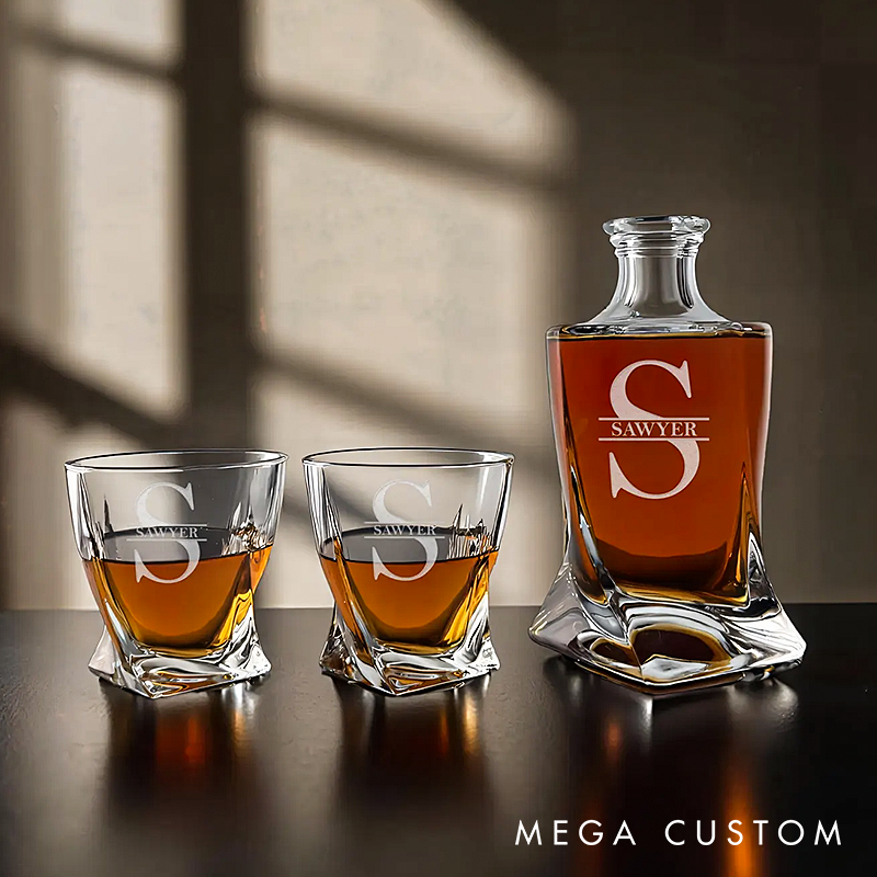 Personalized Twist Whiskey Glass Engraved Twist Whiskey Glass Gifts for Whiskey Lovers Old Fashioned Bourbon Glass 11 oz