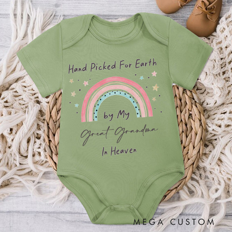 Personalized Handpicked for Earth Onesie in Heaven Onesie Baby Bodysuit Announcement Onesie Heaven Sent Onesie New Baby Gift Baby Shower Gift