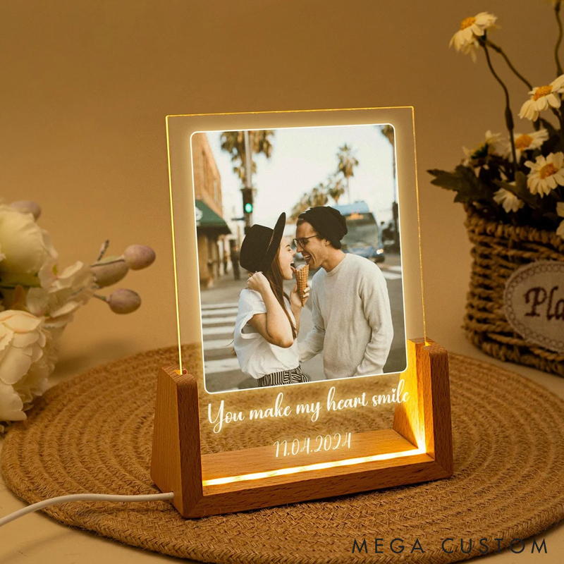 Peronalized Photo Night Light Custom Photo Collage Frame Lamp Wedding Gift for Couple Valentines Day Gift Anniversary Gift