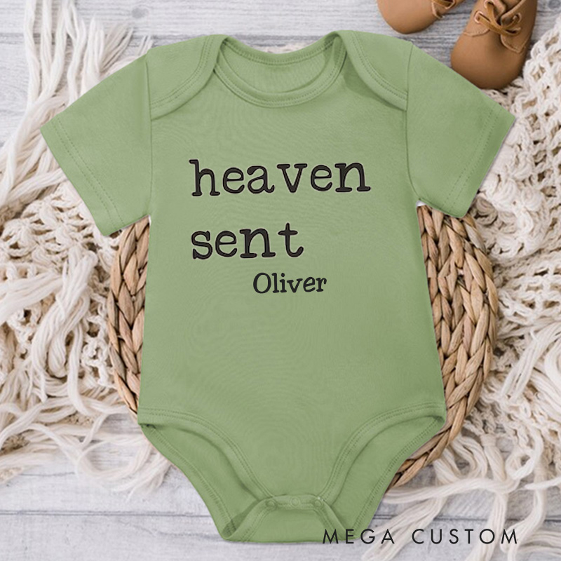 Personalized Handpicked for Earth Onesie Heaven Sent Onesie in Heaven Onesie Baby Bodysuit Baby Shower Gift Baby Announcement Onesie New Baby