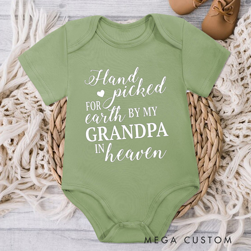 Personalized Handpicked for Earth by My Custom in Heaven Onesie Baby Bodysuit Announcement Onesie Baby Shower Gift Heaven Sent Onesie New Baby Gift