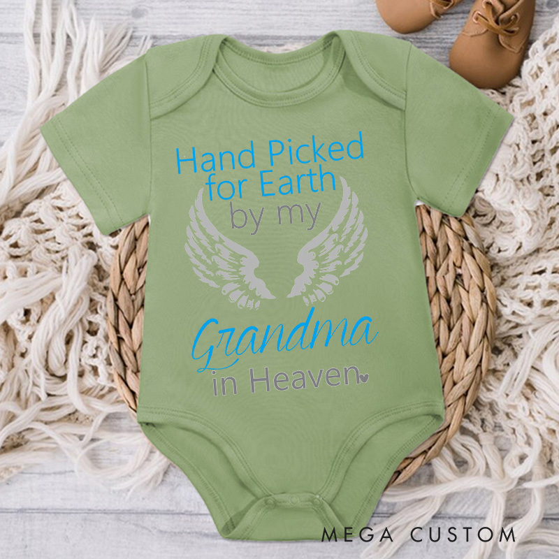 Personalized Handpicked for Earth by My Great Grandpa Grandma in Heaven Bodysuit Baby Announcement Onesie Baby Shower Gift Heaven Sent Onesie New Baby