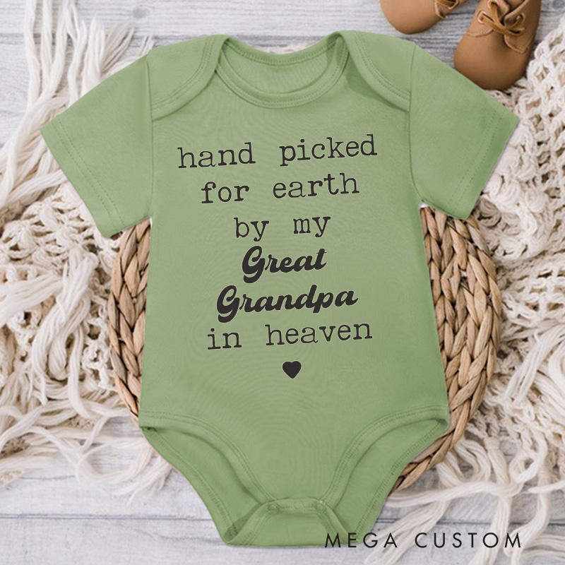 Personalized Handpicked from Heaven Onesie Baby Announcement Onesie Memorial Bodysuit Baby Shower Gift Newborn Onesie Heaven Sent Onesie New Baby Gift