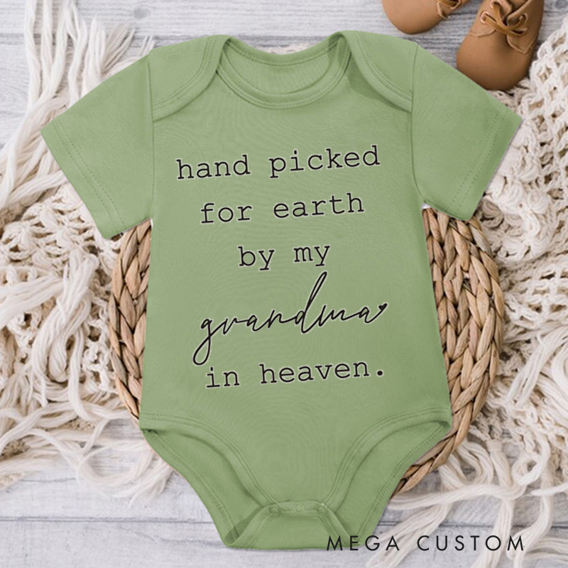 Personalized Handpicked for Earth Onesie in Heaven Onesie Custom Baby Bodysuit Heaven Sent Onesie Baby Announcement Onesie  Baby Shower Gift New Baby