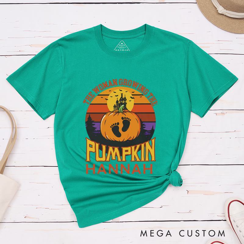 Personalized Humorous Pregnant Couple Halloween Matching Shirt 