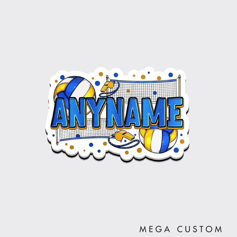 Personalized Volleyball Design Fridge Magnets with Custom Player Name for Sports Gift