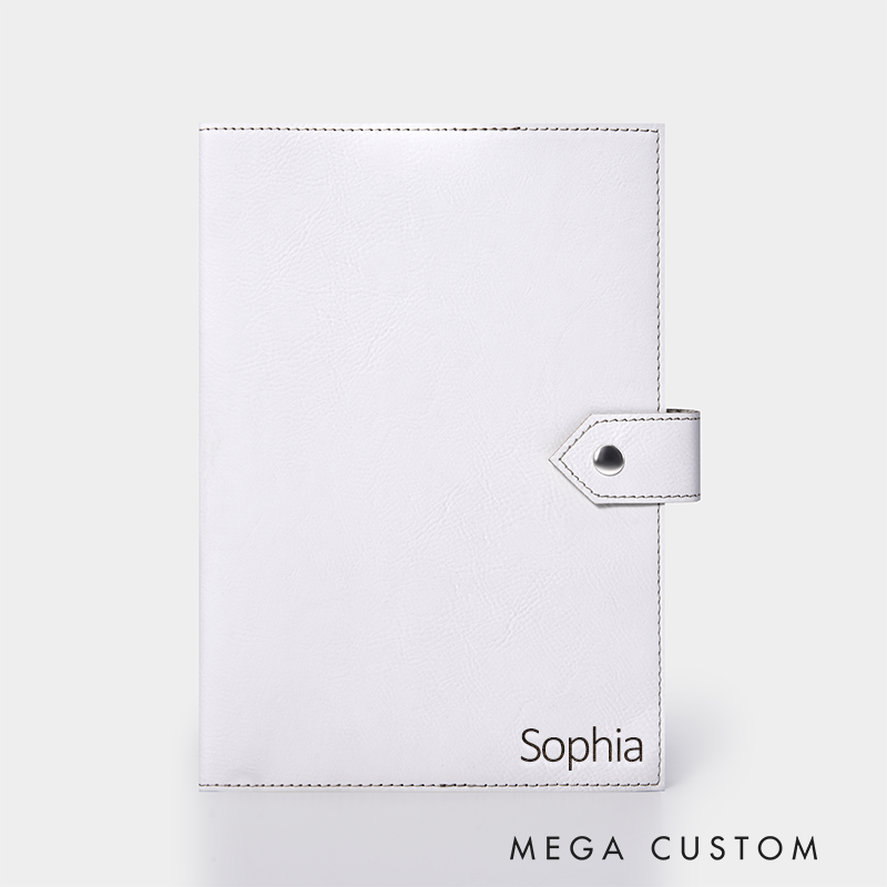 Personalized Leather Notebook with Name Custom Journal with Snap Closure Gift for Professionals Students and Writers  