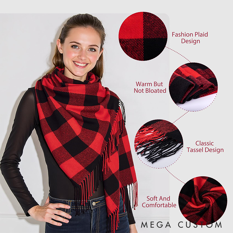 Personalised Name Embroidered Scarf for Men Custom Monogram Scarf Winter Long Scarves Gifts for Boyfriend Dad Husband