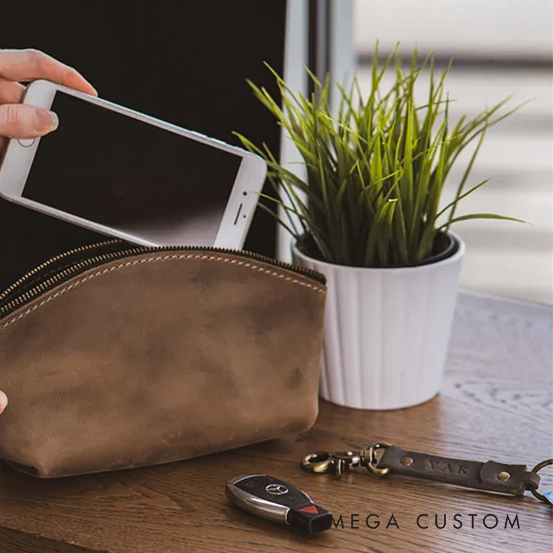 Personalized Leather Keychain Customized Keyfob Leather Keychain With Trigger Snap Wedding Giveaway Gift For Him