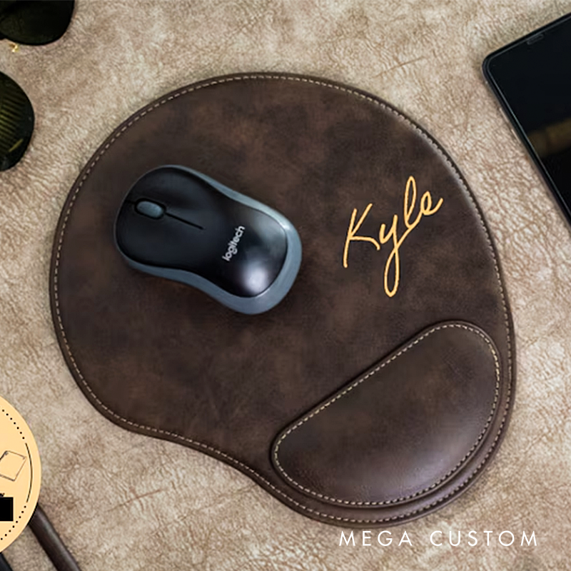 Personalized Mouse Pad Custom Leather Mouse Pa ,Coworker Gift Gift For Dad Boss Gift Gift for Him & Her Teacher gift Office Gifts