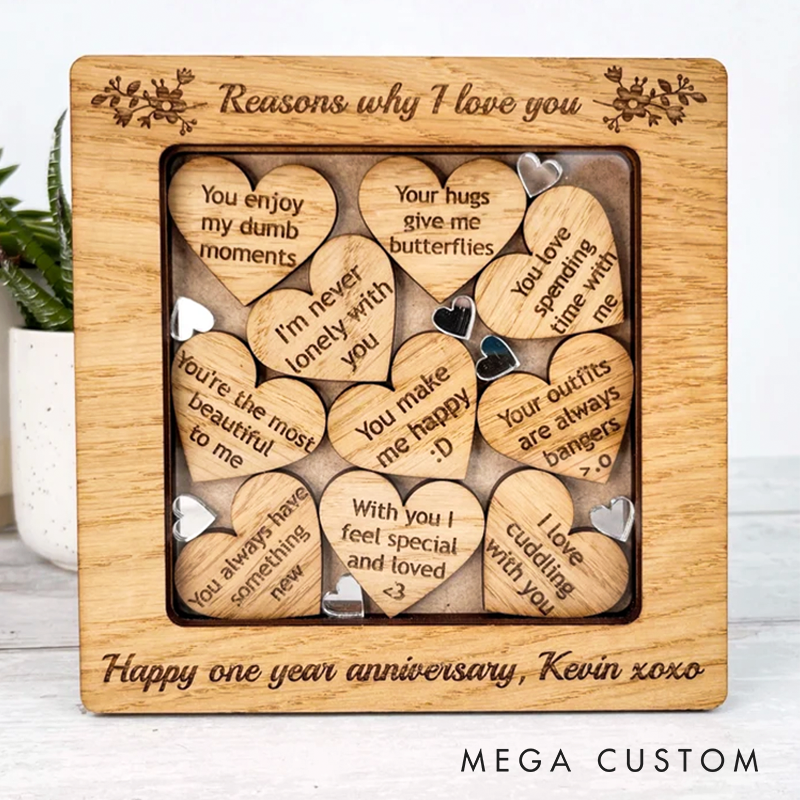 Personalised Anniversary Gift from Partner 10 Reasons Why I Love You Unique Gift for Christmas or Birthday Things I love about you Frame
