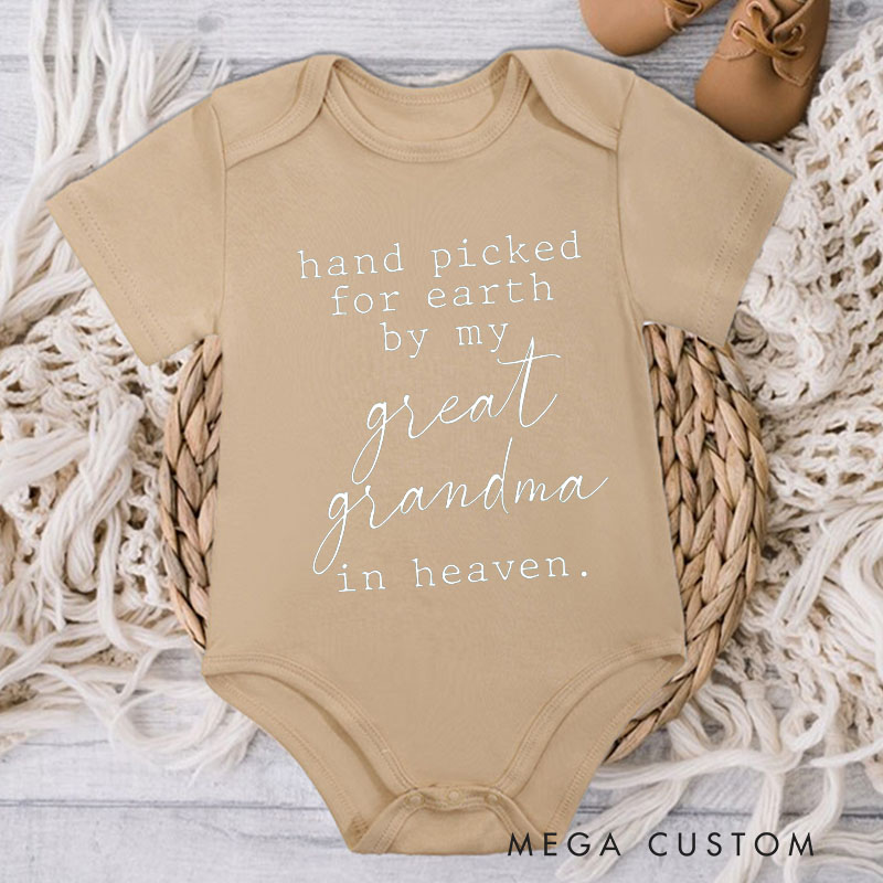 Personalized Handpicked for Earth Onesie Custom Heaven Sent Baby Bodysuit in Heaven Onesie Baby Onesie Announcement Onesie Baby Shower Gift New Baby