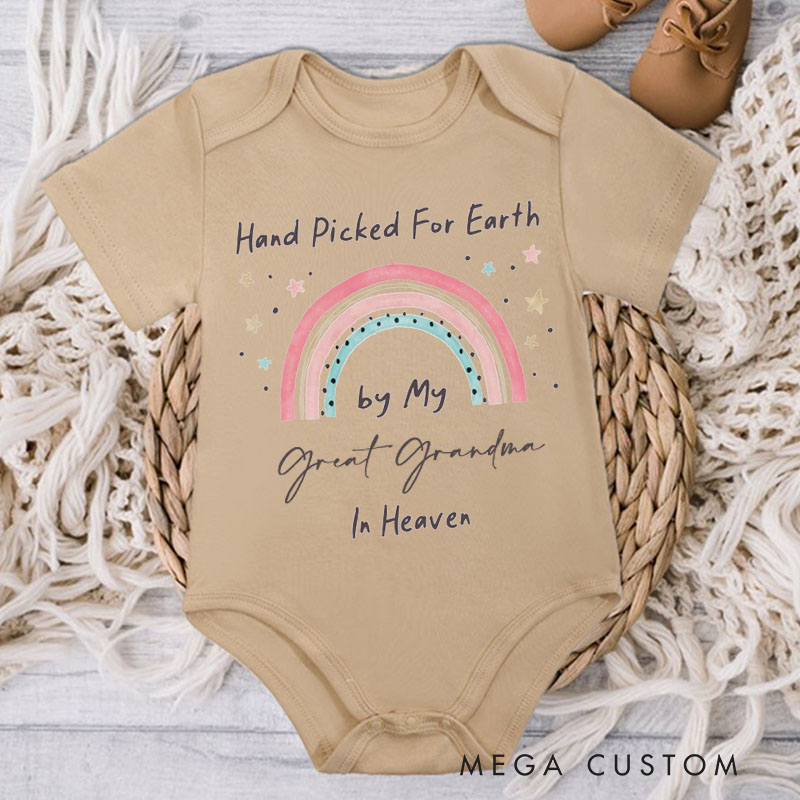 Personalized Handpicked for Earth Onesie in Heaven Onesie Baby Bodysuit Announcement Onesie Heaven Sent Onesie New Baby Gift Baby Shower Gift