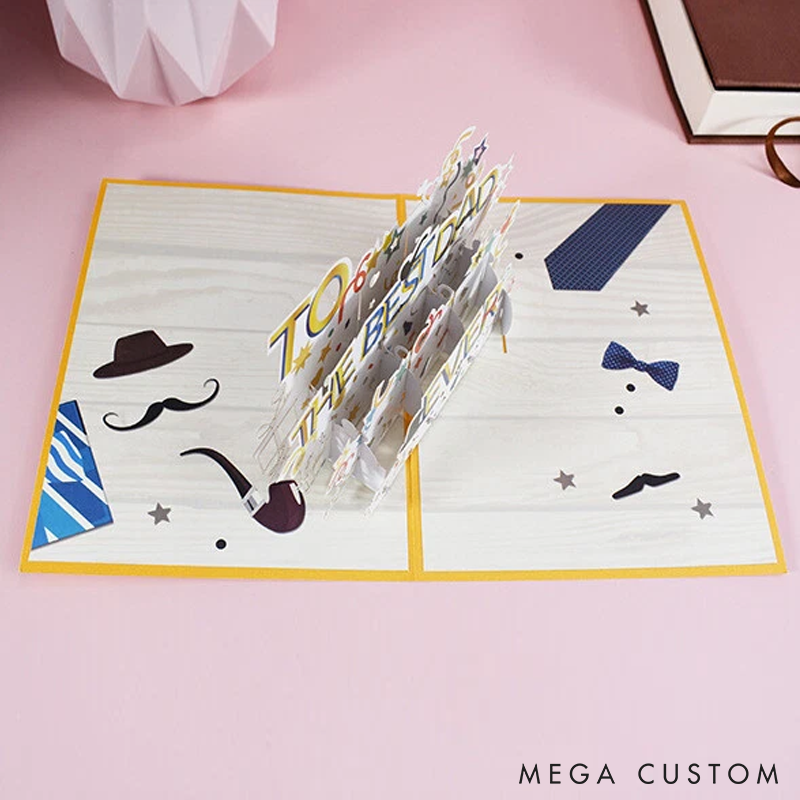Pop Up fathers day gifts Card 3D Fathers Day Card Greeting Cards to The Best Dad Birthday Card Gift with Envelope 