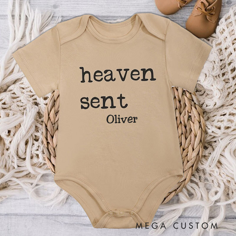 Personalized Handpicked for Earth Onesie Heaven Sent Onesie in Heaven Onesie Baby Bodysuit Baby Shower Gift Baby Announcement Onesie New Baby