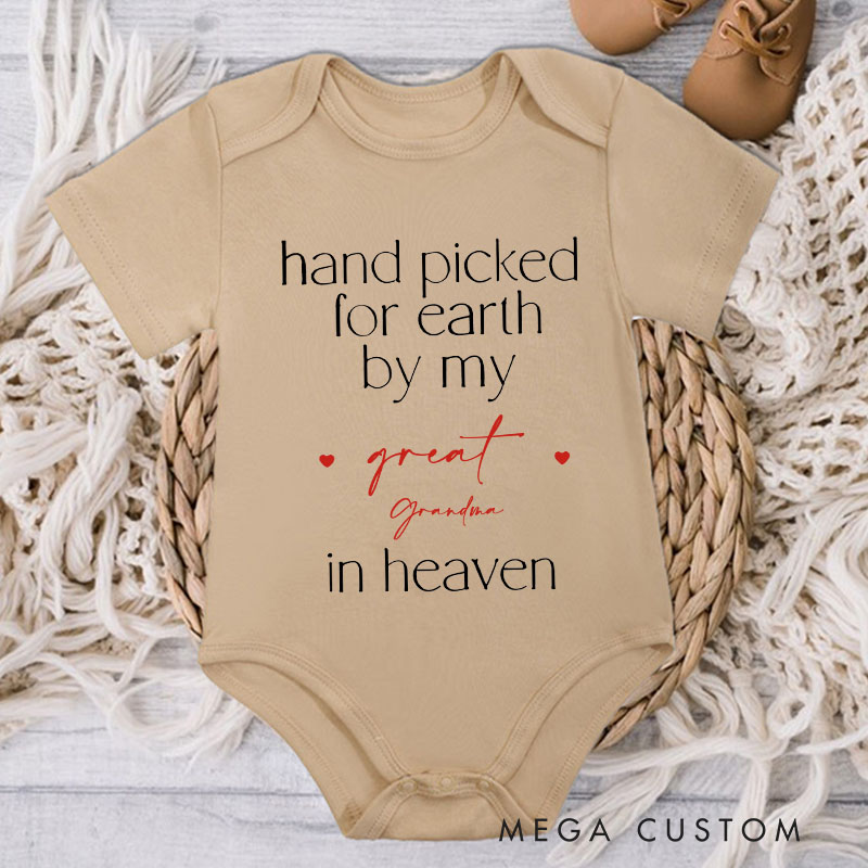 Personalized Handpicked for Earth Onesie in Heaven Onesie Custom Baby Bodysuit Baby Announcement Onesie Heaven Sent Onesie Baby Shower Gift New Baby